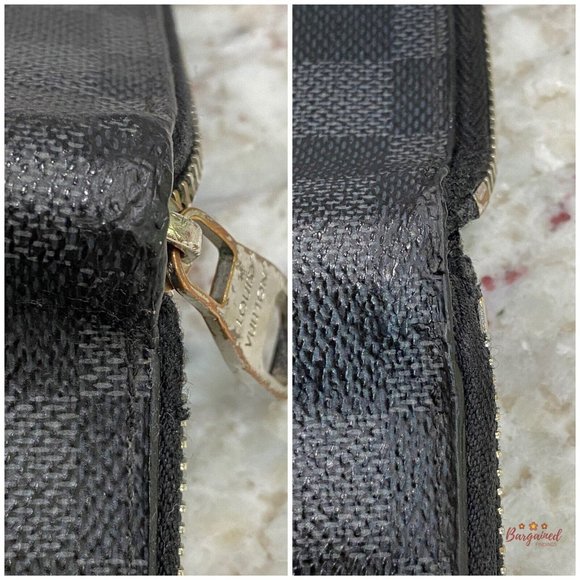 Authentic Louis Vuitton Damier Graphite Canvas Zip-Around Vertical Wallet CA4115 - Picture 6 of 12